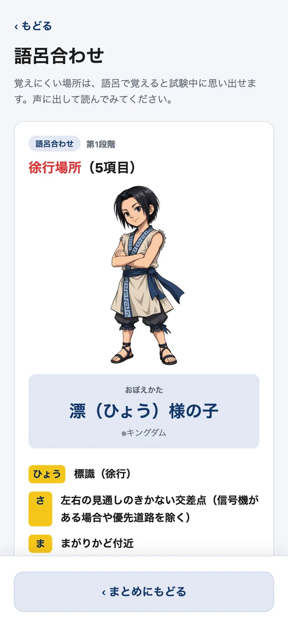 語呂合わせの画面